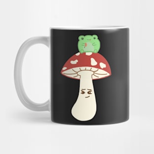 cute frog on mushroom Mug